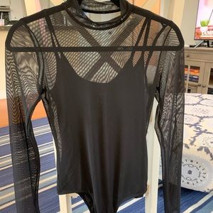 Hollister black mesh top with tank